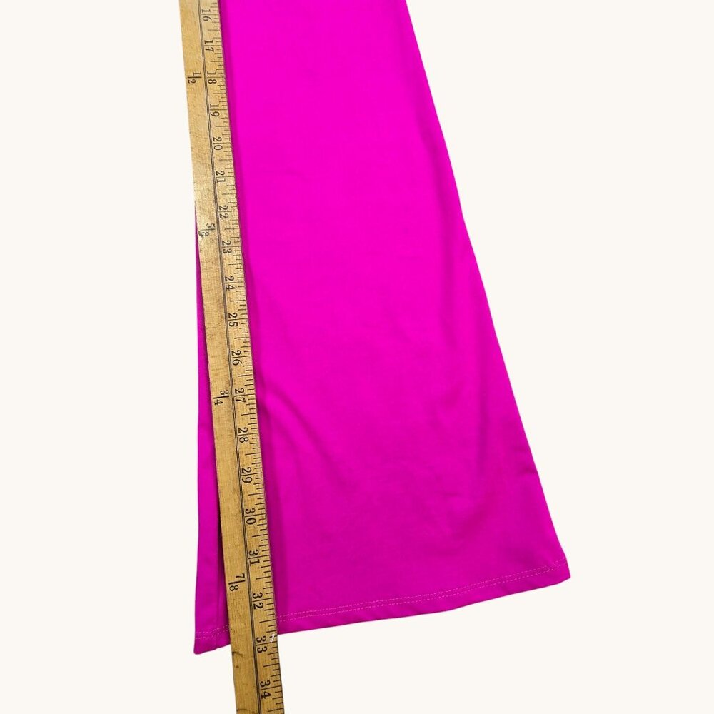 Fashion Nova Pink Halter Jumpsuit Flared Leg Medium - Picture 8 of 9